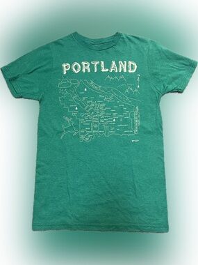 Portland Map Graphic Tee - Green Men’s Size S